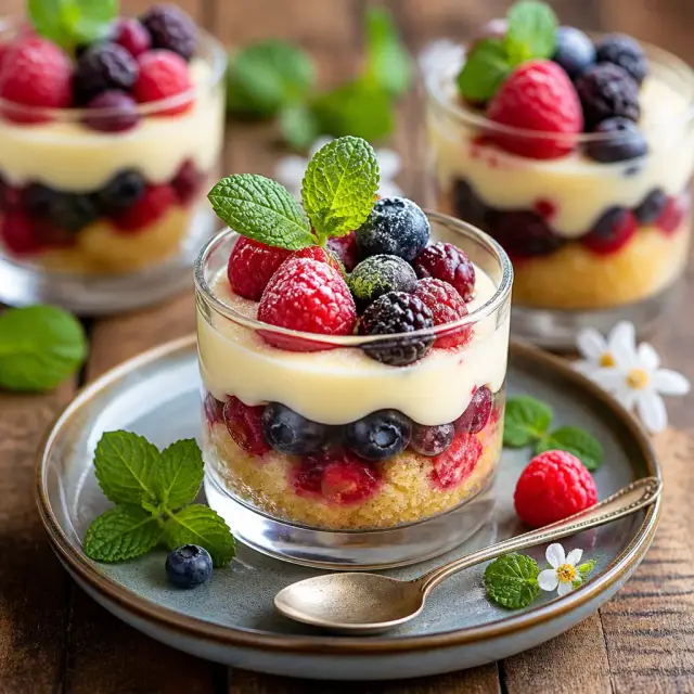 Dandelion Sprout & Berry Mini Trifles