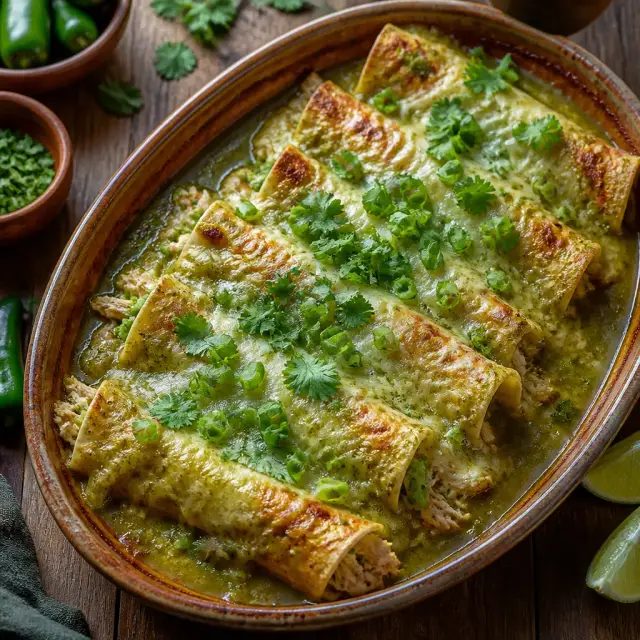 Joker's Laughing Gas Green Chili Enchiladas