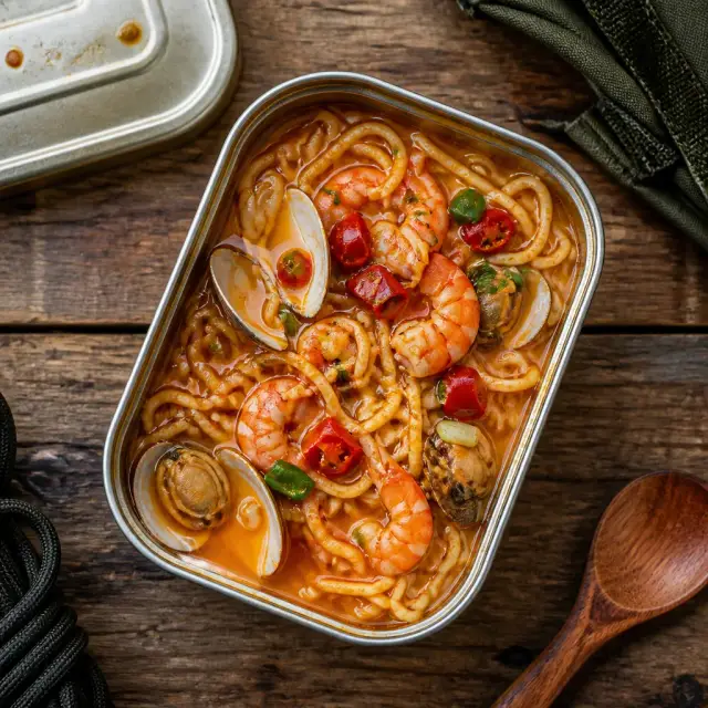 Recon Rations: Tactical Tins of Spicy Seafood Noodles