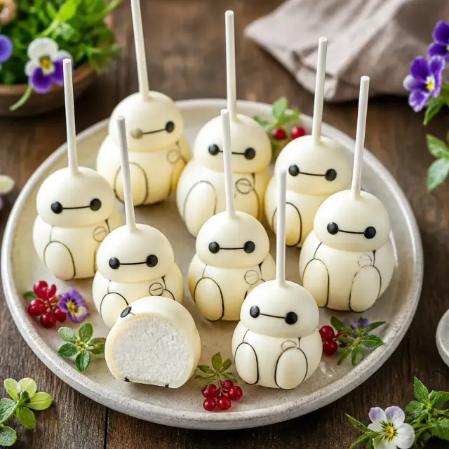 Baymax Marshmallow Pops