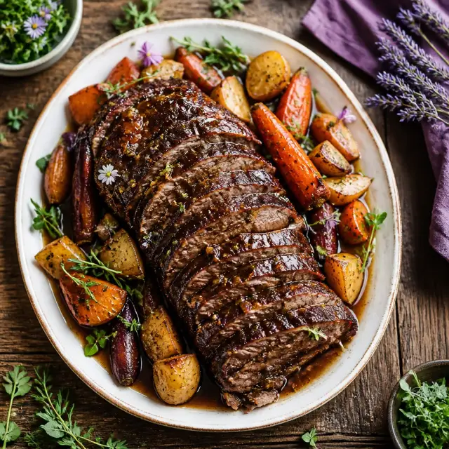 Pollinator's Pot Roast with Root Vegetables and Glaze