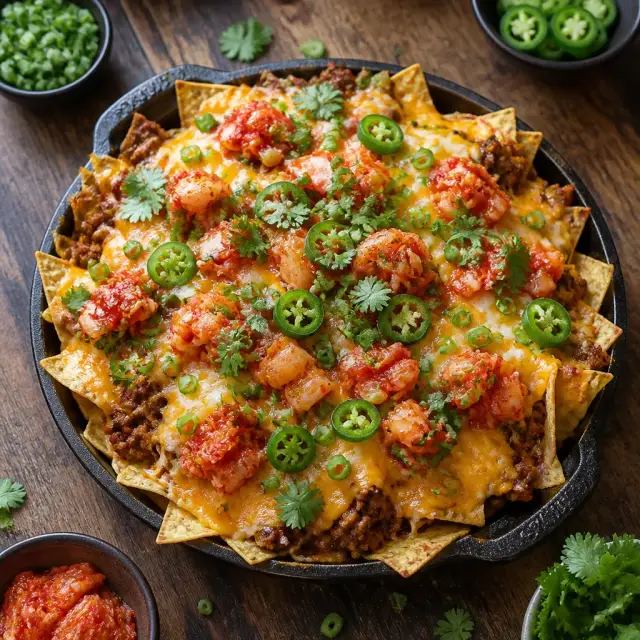 Fred's Fireball Fiesta Nachos with Spicy Kimchi