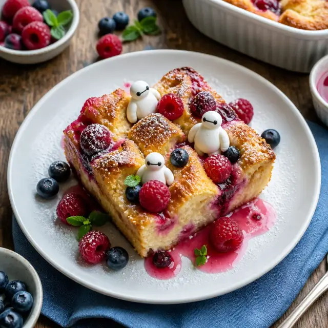 Baymax's Blushing Berry Bread Pudding