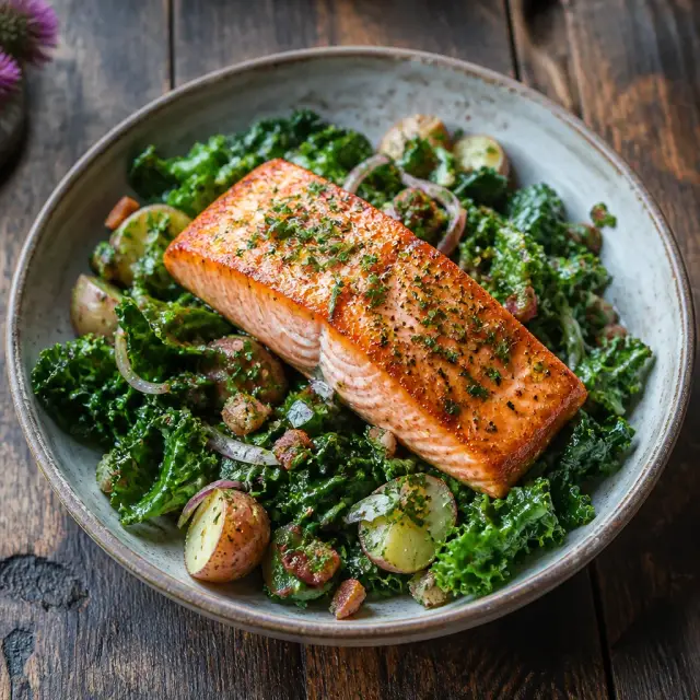 Lord MacGuffin's Mighty Morsels: Hearty Salmon and Greens