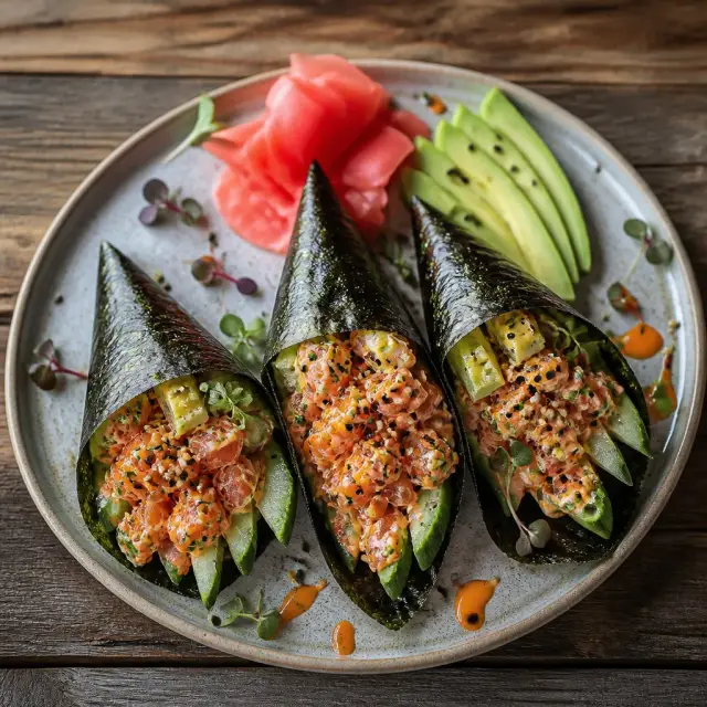 Hand-Drawn Spicy Tuna Handrolls