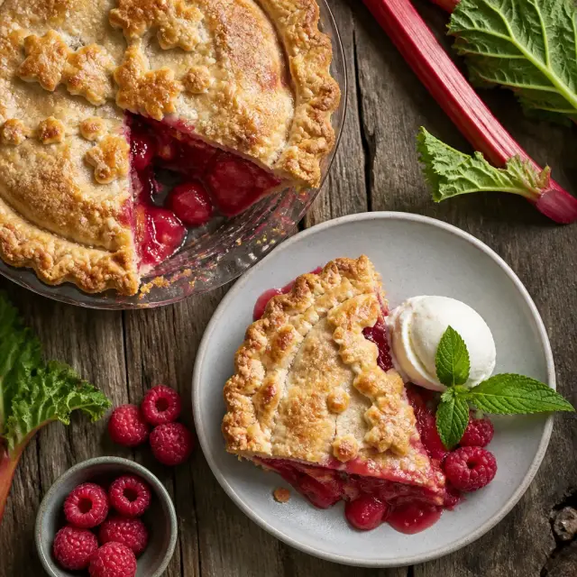 Runty's Raspberry & Rhubarb Sky Pie