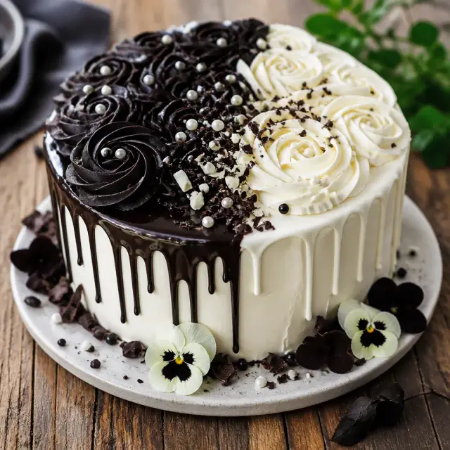 Couture Black-and-White Cake