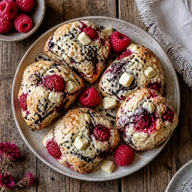 Cruella's Rebel Raspberry & White Chocolate Scones