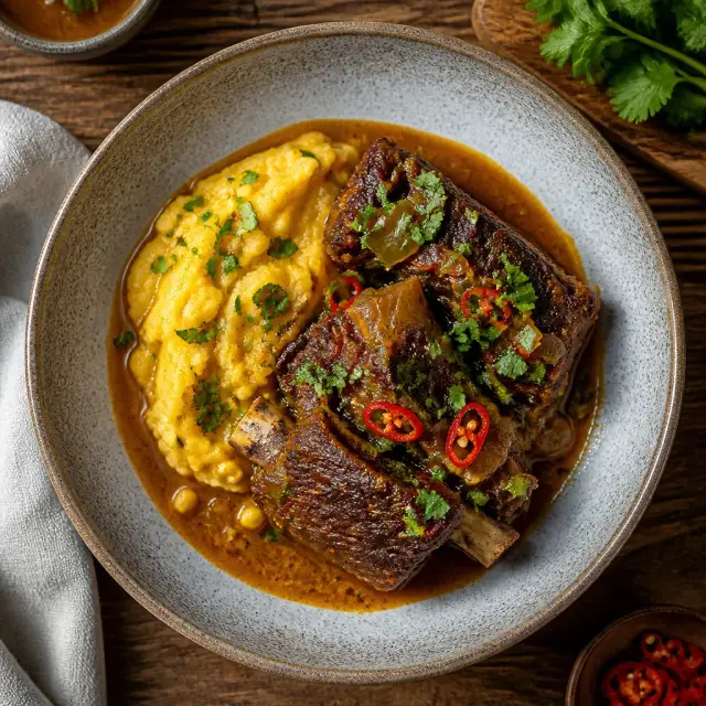 Curiosity's Coconut-Braised Short Ribs with Plantain Mash