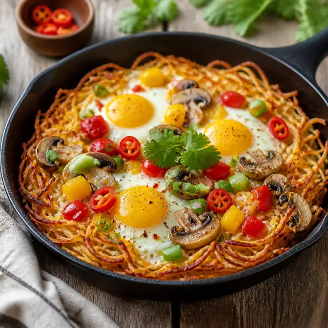 Fiery Noodle Nest Skillet
