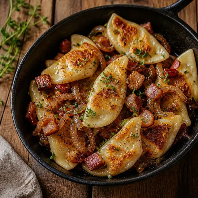 Prague's Hidden Passage Pierogi Skillet