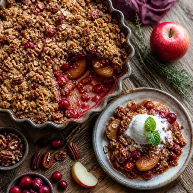 Dragon's Flame-Kissed Apple & Cranberry Crumble