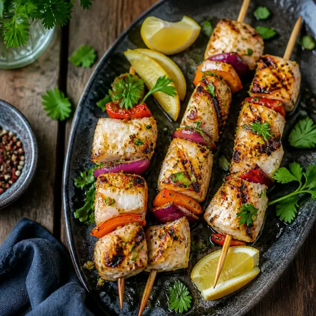 Night Fury's Fiery Peppered Fish Skewers