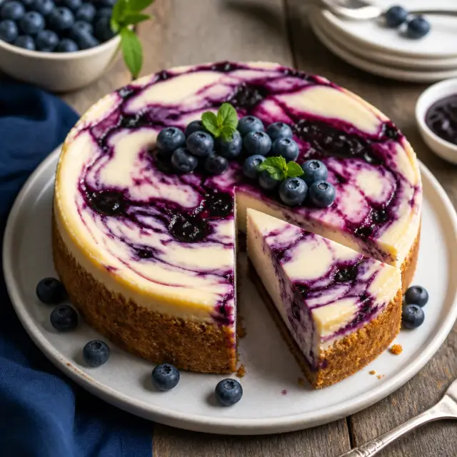 Cloud-High Blueberry Swirl Cheesecake