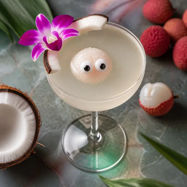 Googly Eye Coconut Lychee Martini