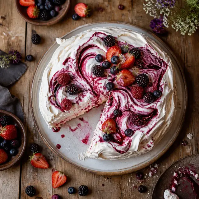Sorcerer's Apprentice Berry Swirl Pavlova