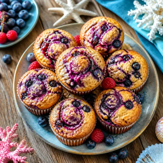 Mr. Ray's Migration Muffins with Ocean Berry Swirl