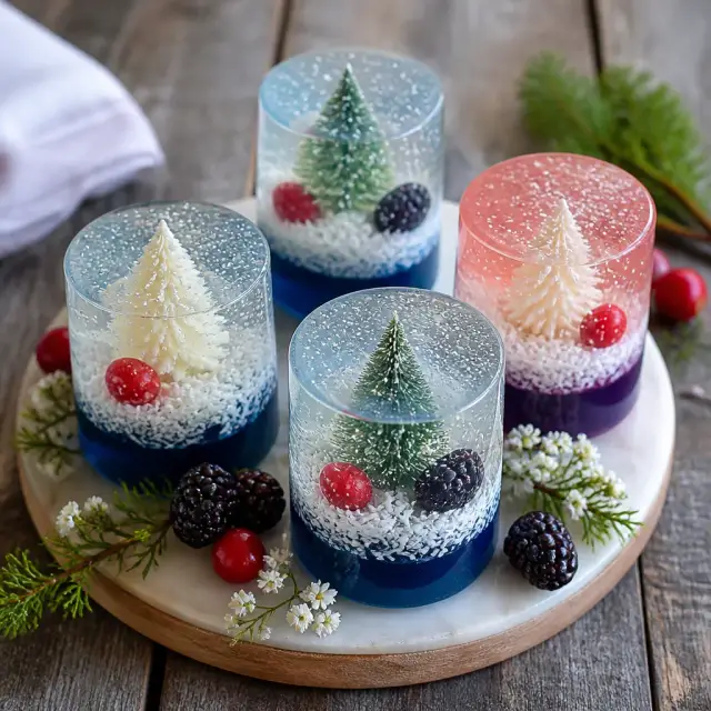Sparkling Snow Globe Gelatin Delights