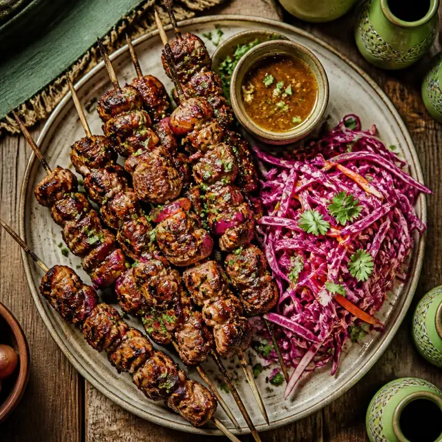 Tars Tarkas' Thark-Style Skewers with Crimson Slaw