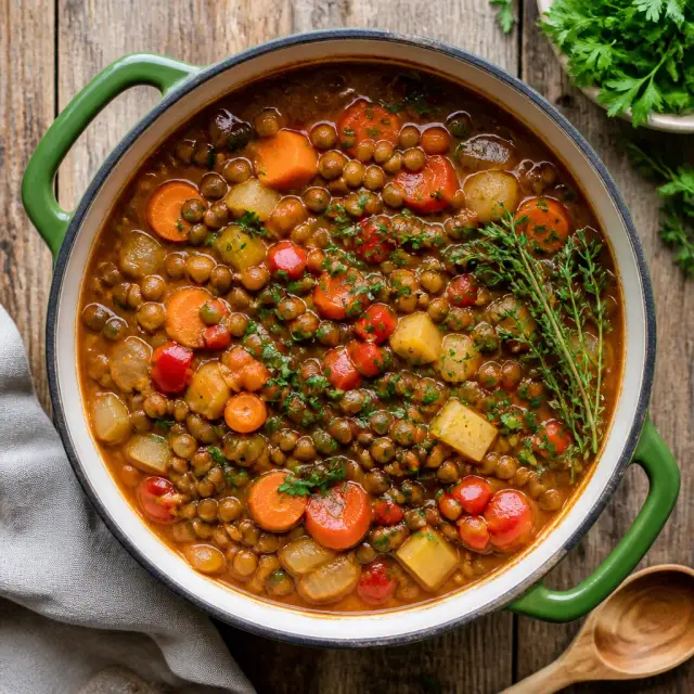 Chief Steward's Spiced Lentil & Vegetable Pot