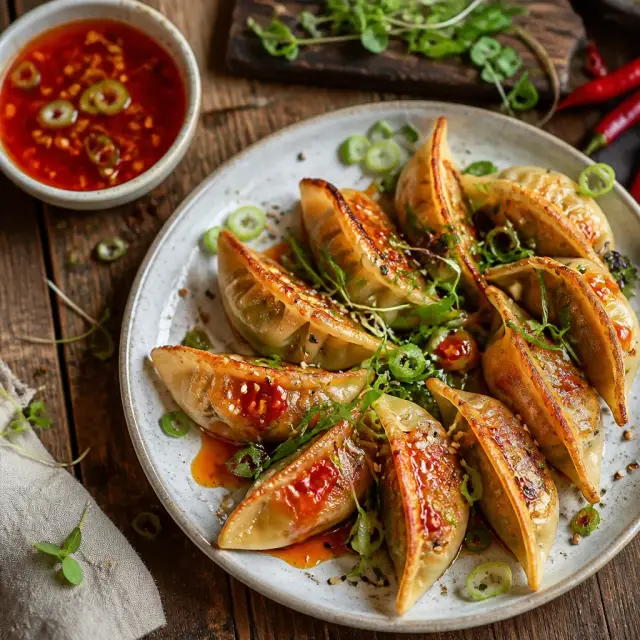 Dragon Warrior Dumplings with Spicy Fire Sauce