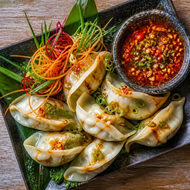 Dragon Warrior Dumplings with Spicy Dream Sauce