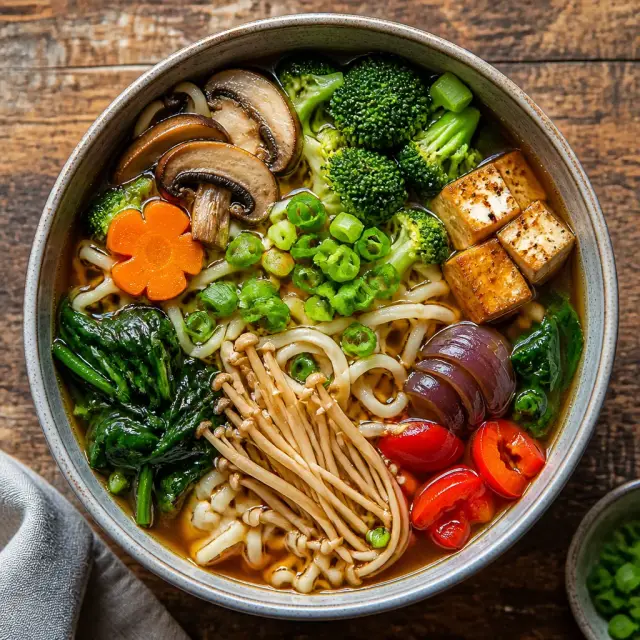 Furious Five Ramen with Hearty Mushroom Broth