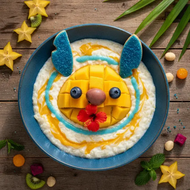 Stitch's Mischievous Mango Sticky Rice Pudding