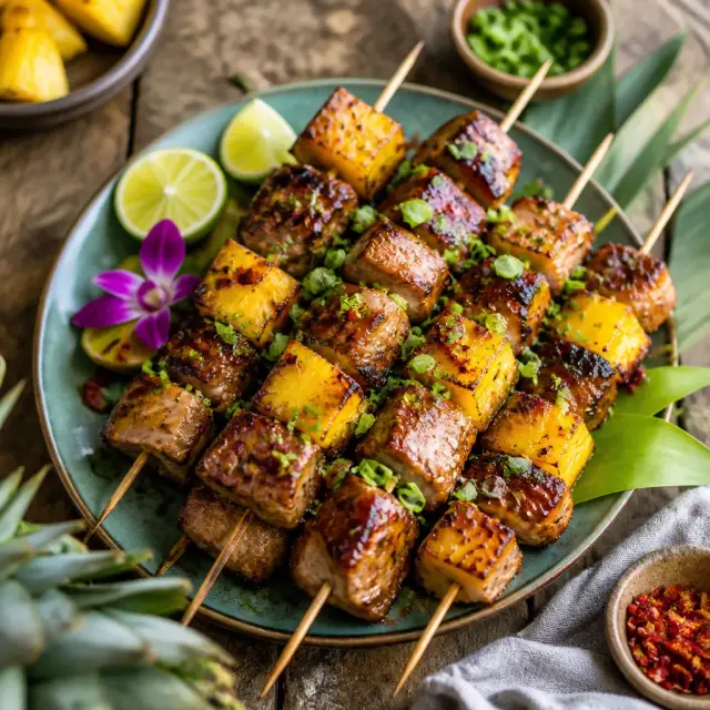 Pleakley's Pan-Galactic Pineapple Pork Skewers
