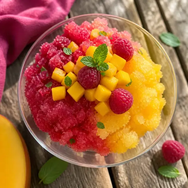 Machiavellian Mango & Raspberry Granita