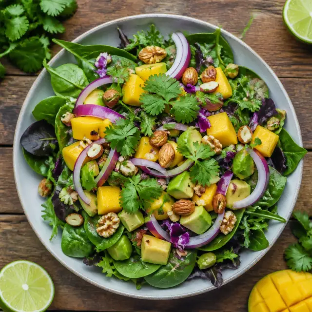 Zoological Park Power Greens Salad with Mango-Lime Vinaigrette