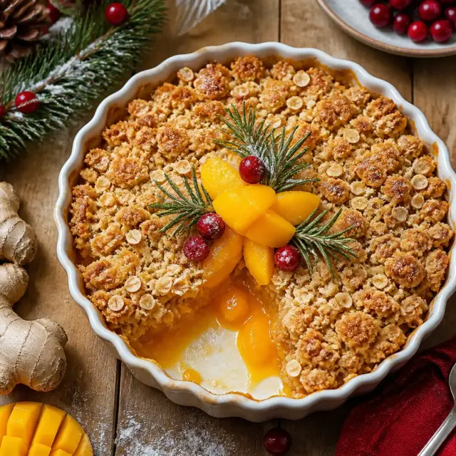 Mascot's Mango-Ginger Christmas Crumble