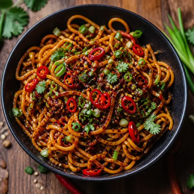 Scorpion's Toasty Szechuan Noodles with Flamin' Chili Oil