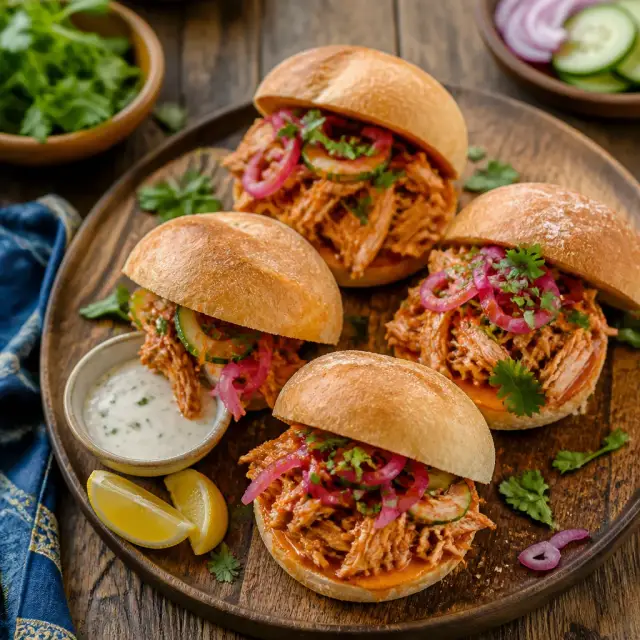Pharaoh's Feast Pulled Chicken Sandwiches