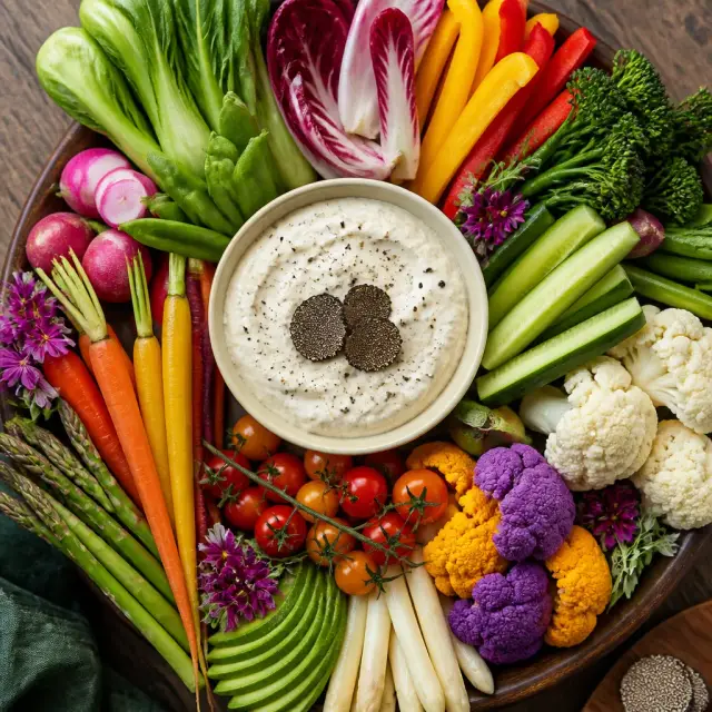 Fully Stocked Fridge Crudité with Truffle Dip