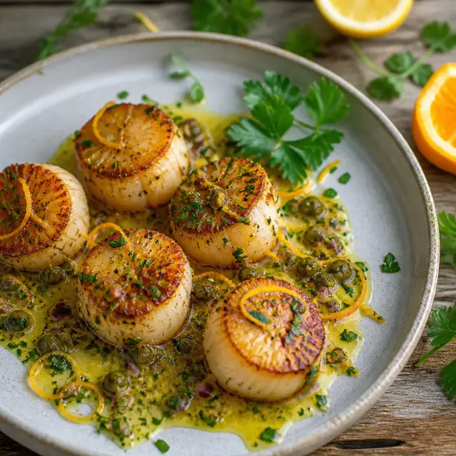 Abigail Chase's Declaration Diver Scallops with Hidden Citrus & Herb Butter