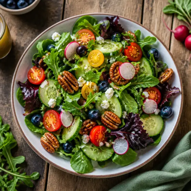 Suburban Garden Patch Salad with Maple-Mustard Vinaigrette