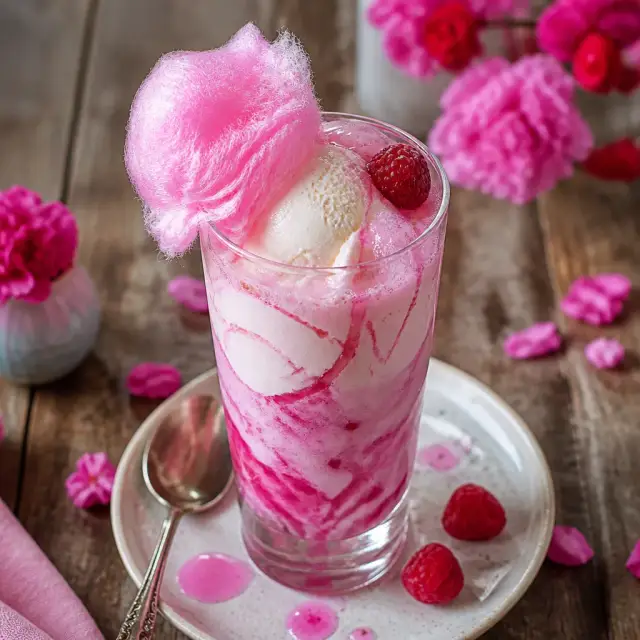 Pink Elephants Cotton Candy Float