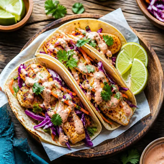 Coastal Town Fish Tacos with Zesty Slaw