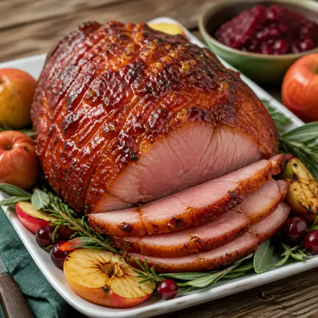 Dragon's Flame Roasted Ham with Spiced Apple Glaze