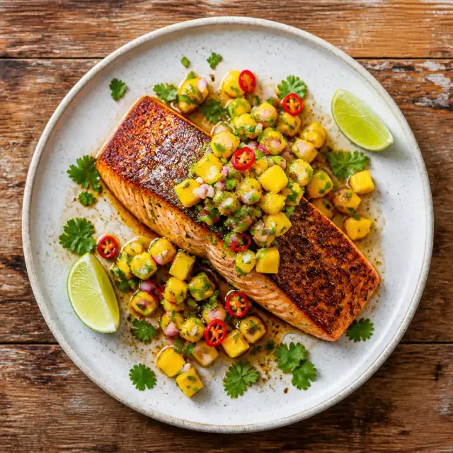 Jumping Fox's Spicy Seared Salmon