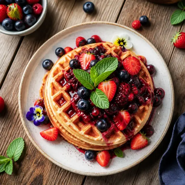 Wabac Waffles with Time-Traveling Berries