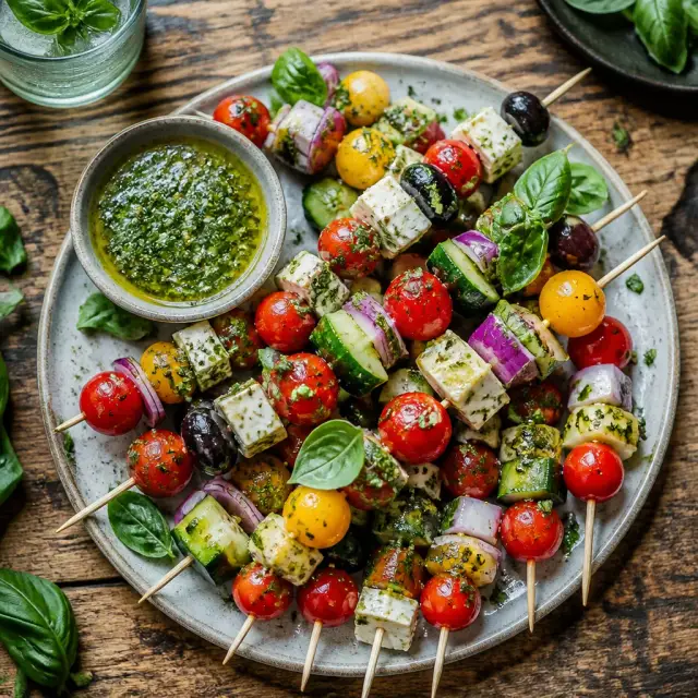 Sing-Along Skewer Salad with Poppy's Pick-Me-Up Dressing